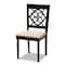 Baxton Studio Renaud Sand Upholstered Espresso Finished 5-Piece Wood Dining Set 157-9729-8026 - alternate 4